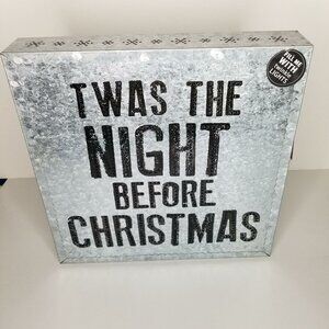 Demdaco Silvestri Night Before Christmas Metal Wall Art Mantle Sign Light Up
